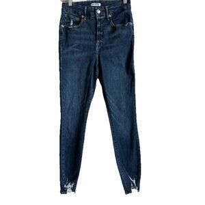Good American Good Waist Jeans‎ Chew Hem High Rise Medium Wash Women’s Size 8/29